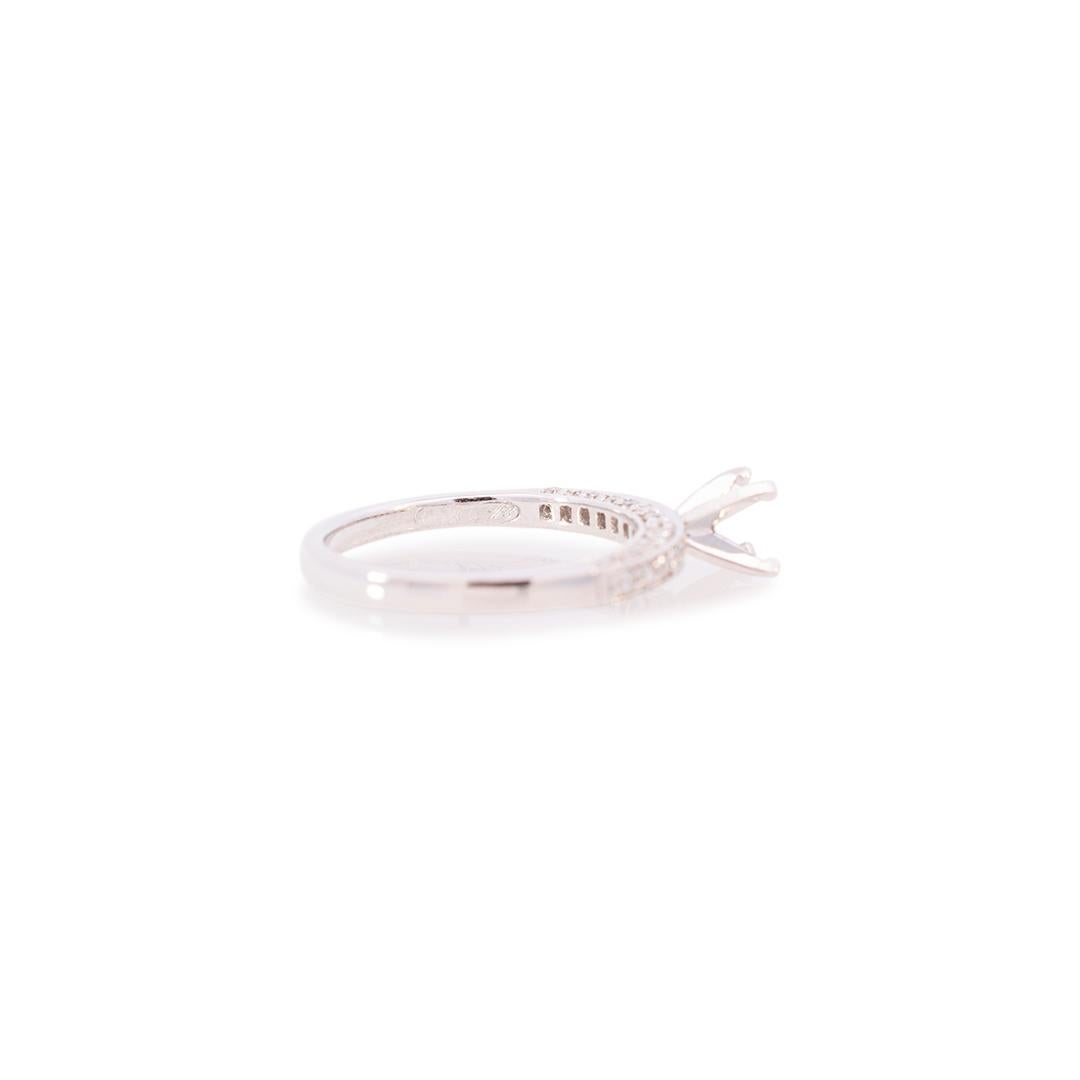 Ladies 14k White Gold Semi Mount Diamond Engagement Ring 1