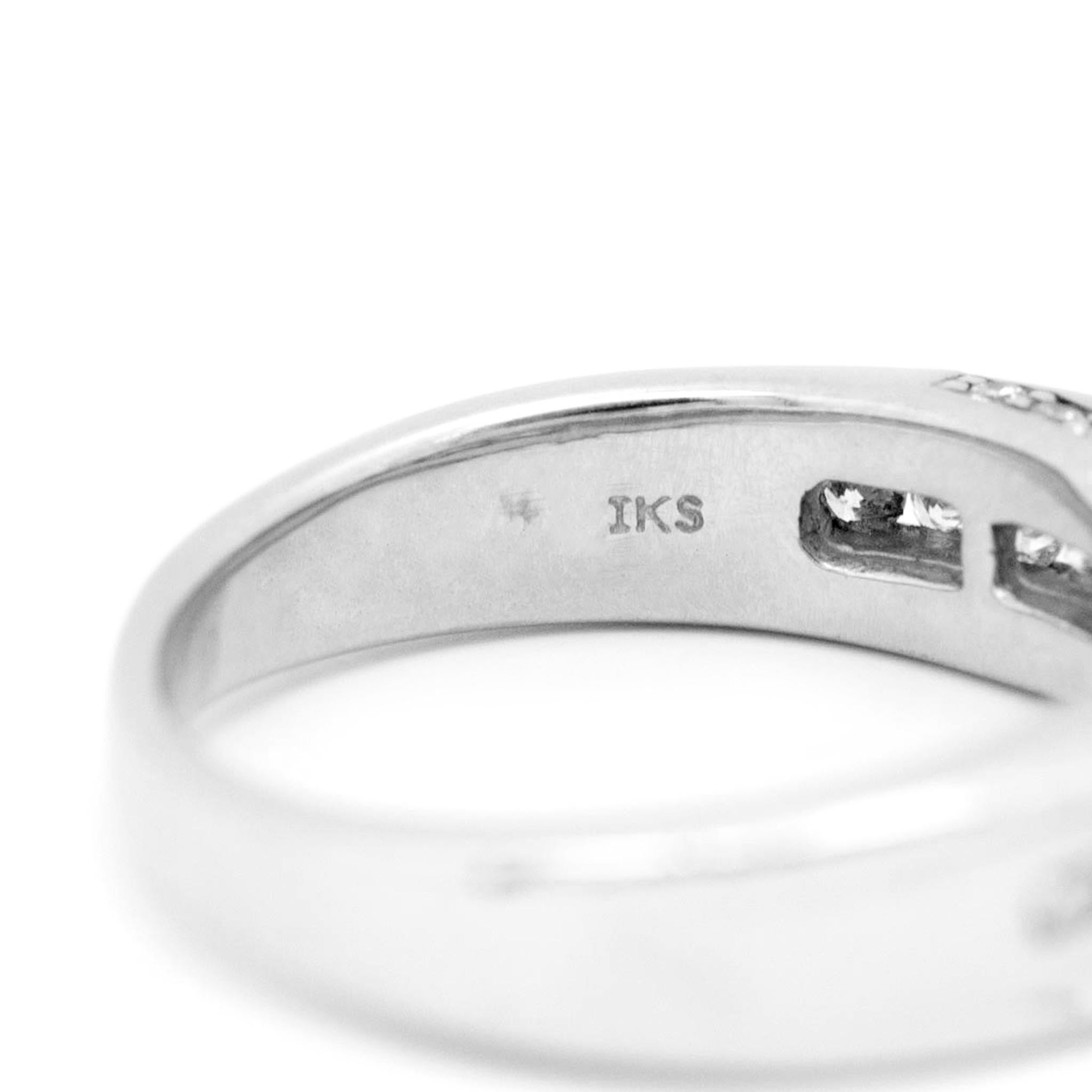 Ladies 14K White Gold Three Stone Diamond Engagement Ring For Sale 3