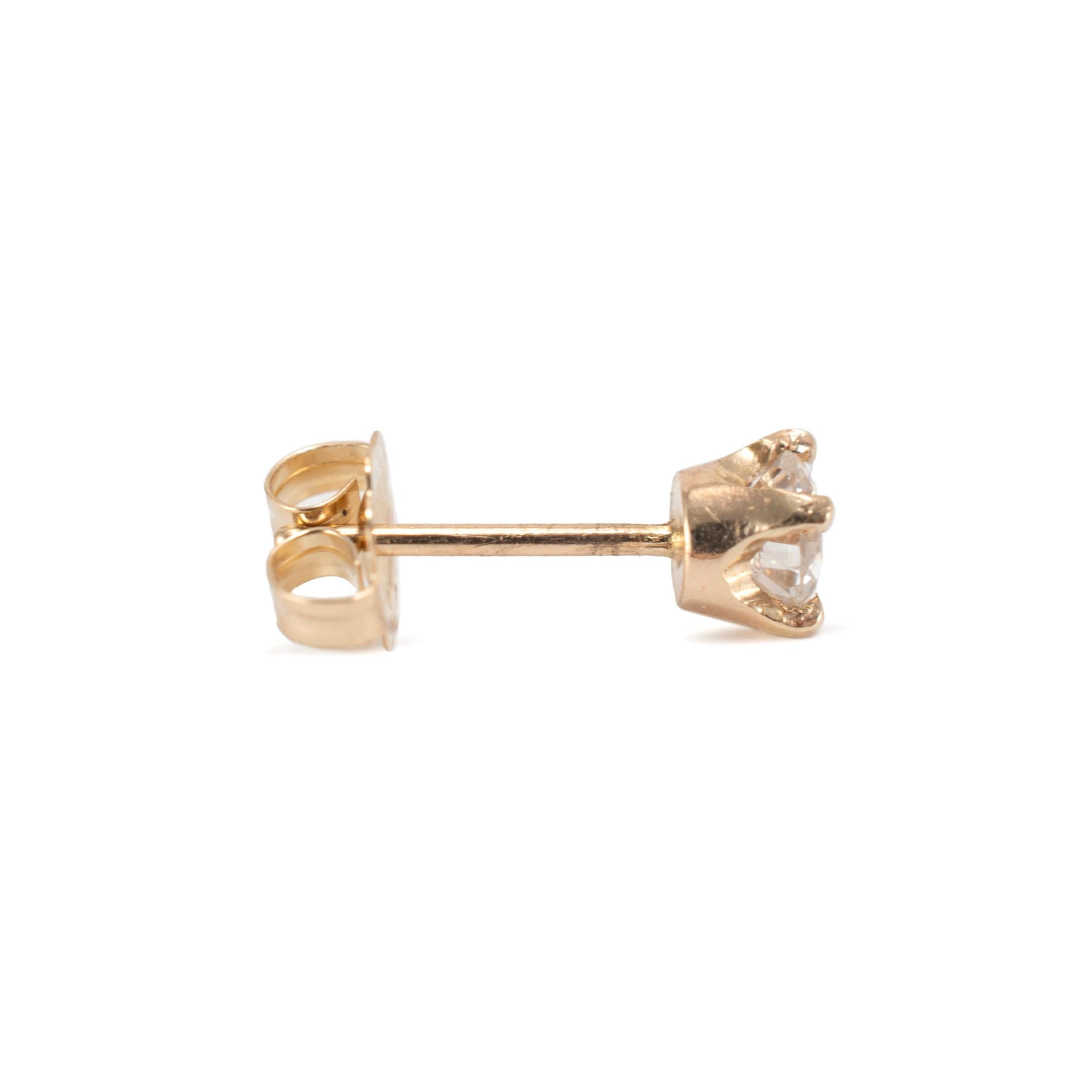 Orecchini da donna in oro giallo 14K con diamante da 0,40 ct. in vendita 1