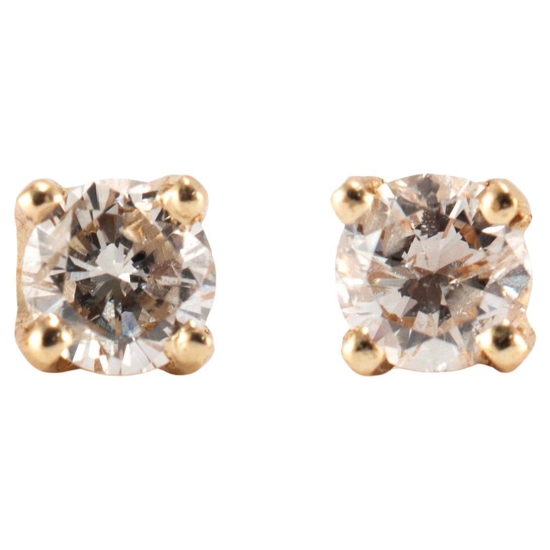 Orecchini da donna in oro giallo 14K con diamante da 0,40 ct.