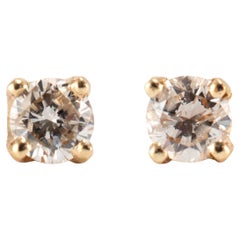 Orecchini da donna in oro giallo 14K con diamante da 0,40 ct.