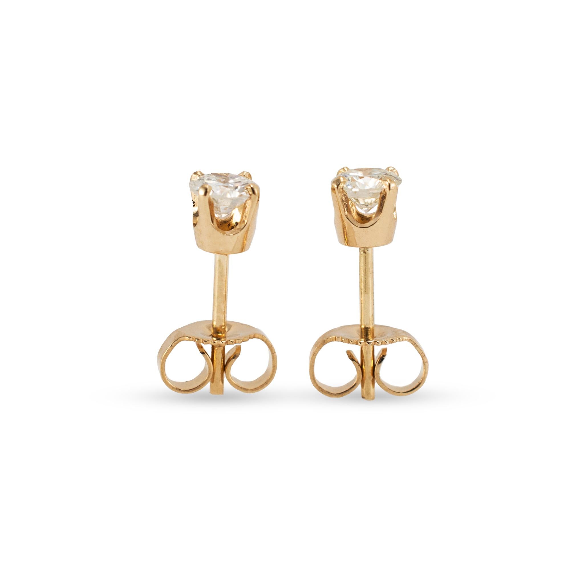 Orecchini da donna in oro giallo 14K con diamante da 0,55 ct. In condizioni ottime in vendita a Houston, TX