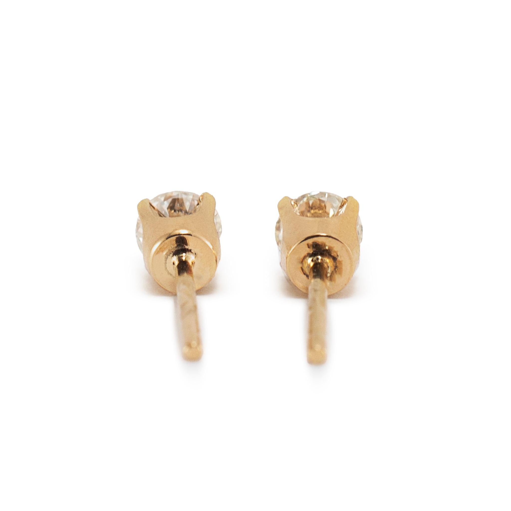 Donna Orecchini da donna in oro giallo 14K con diamante da 0,55 ct. in vendita