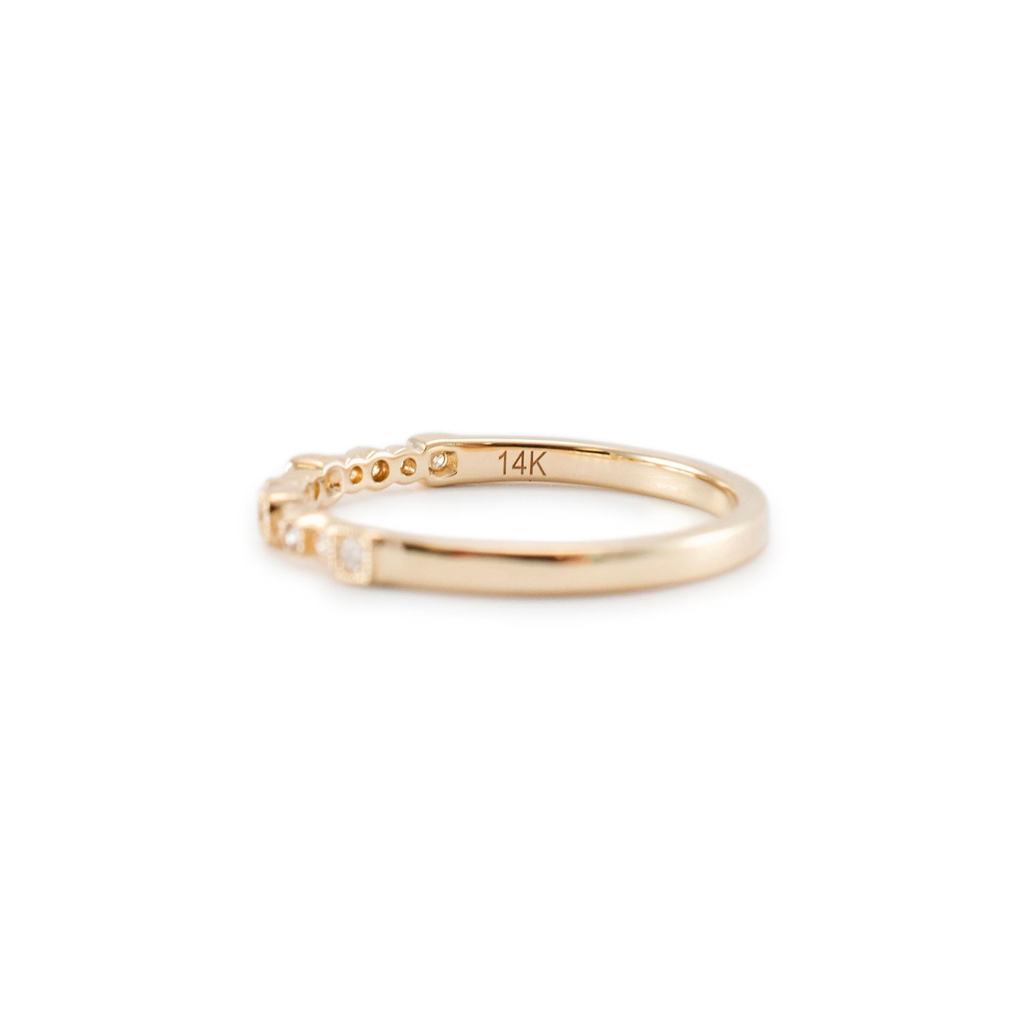 Damen 14K Gelbgold Alternate Design Diamant-Hochzeitsring 2