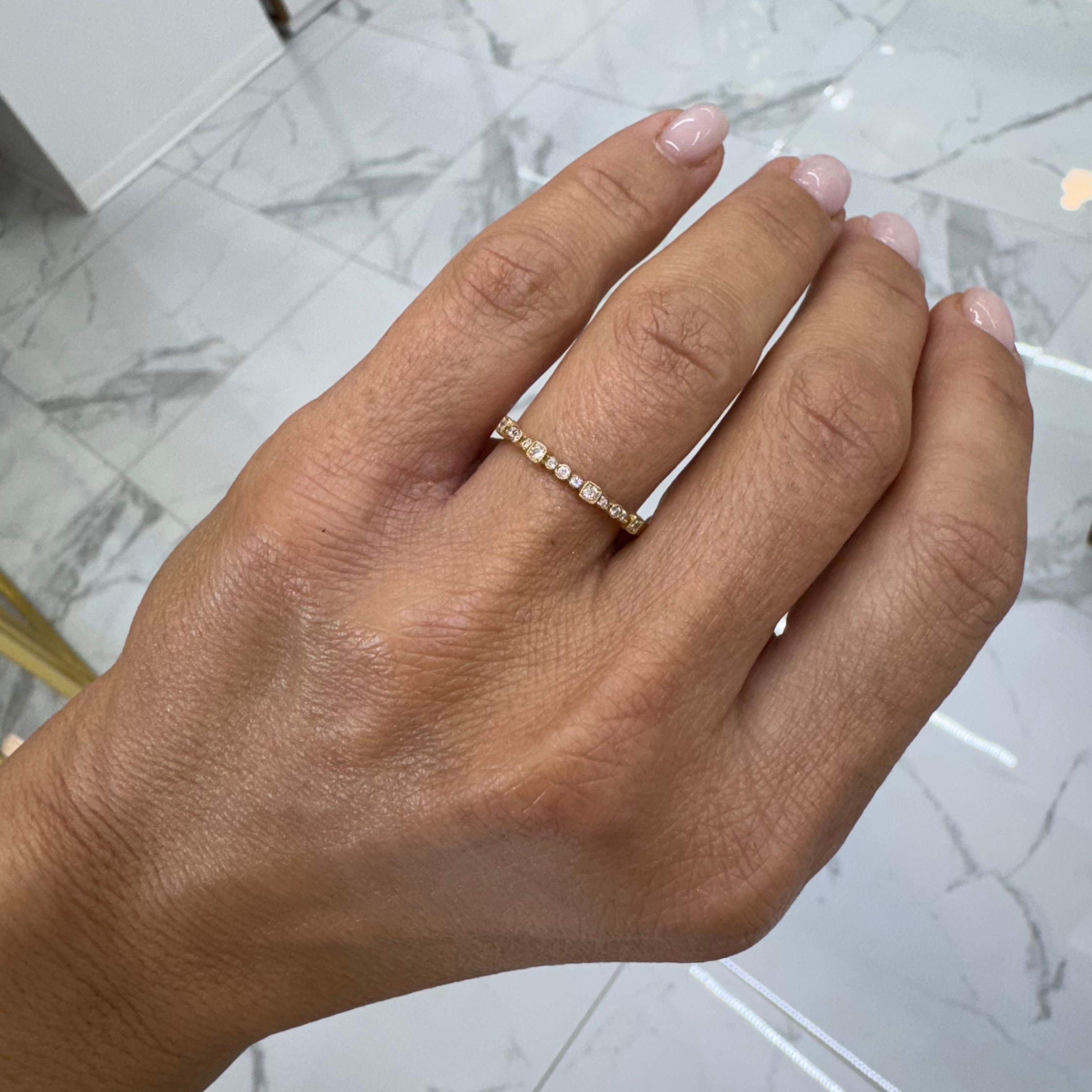 Damen 14K Gelbgold Alternate Design Diamant-Hochzeitsring 4