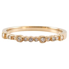 Damen 14K Gelbgold Alternate Design Diamant-Hochzeitsring