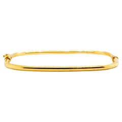 Ladies 14K Yellow Gold Bangle, Handmade Gold Bracelet