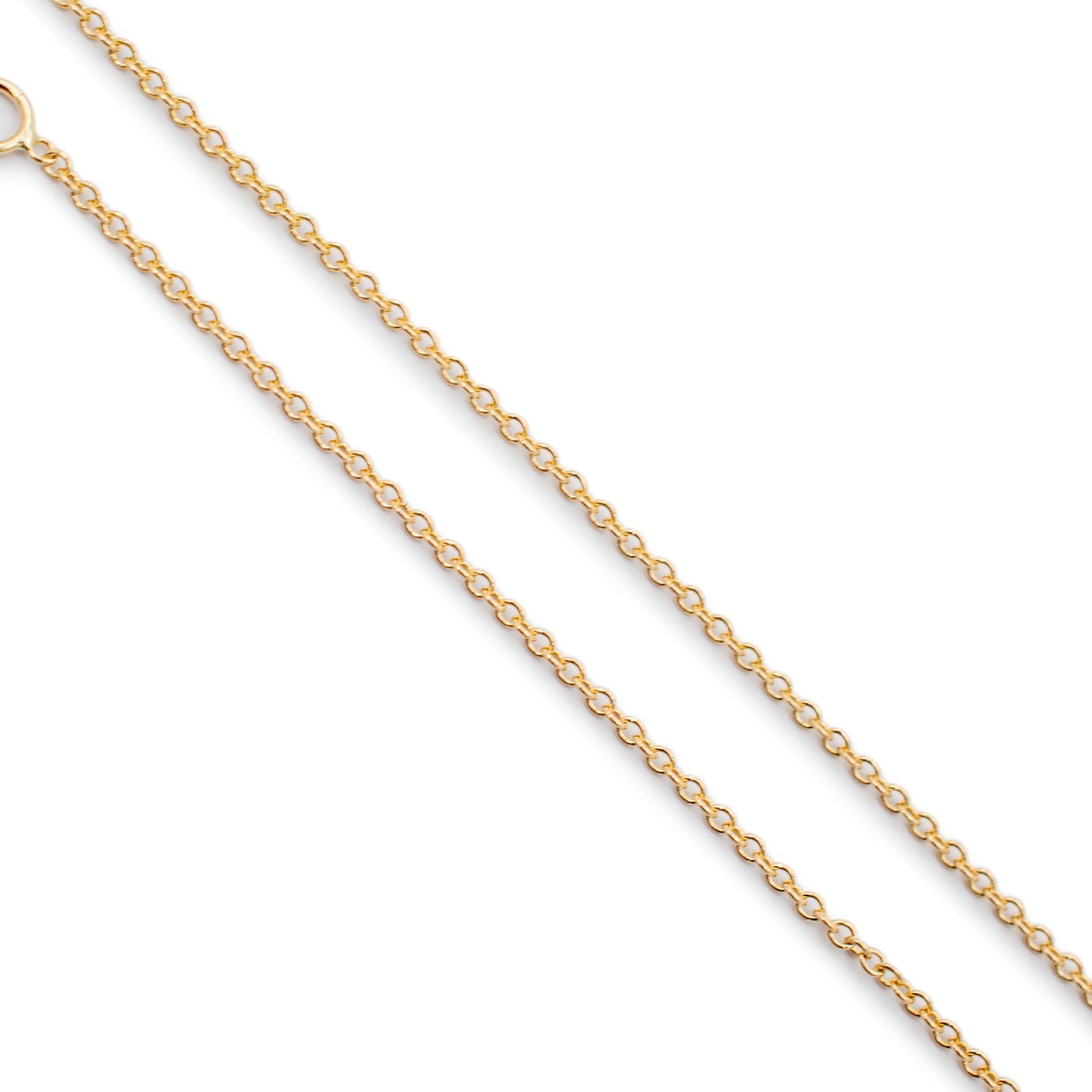 Round Cut Ladies 14K Yellow Gold by the Yard Diamond Chain Necklace For Sale