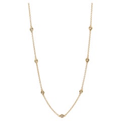 Ladies 14K Yellow Gold by the Yard Diamond Chain Necklace