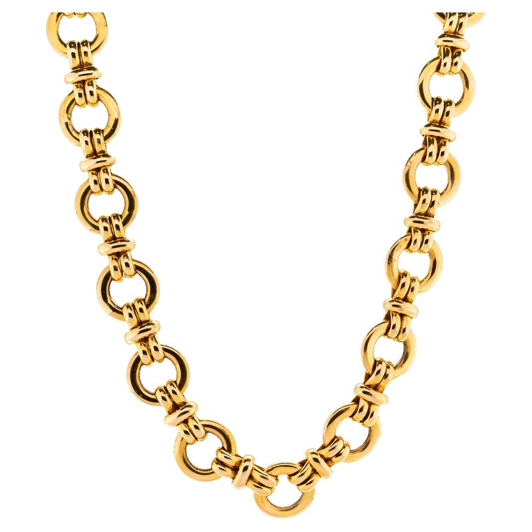 Vintage 18 Karat Yellow Gold Cable Chain Necklace at 1stDibs