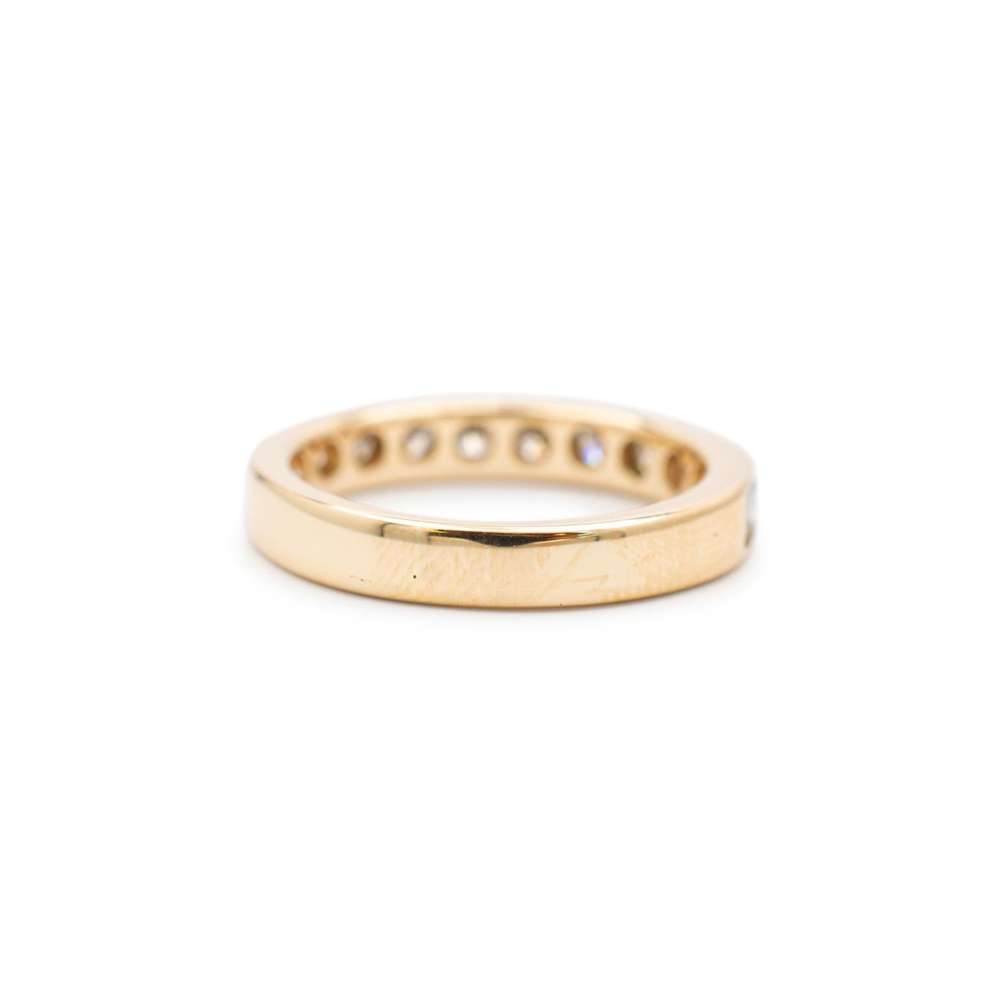 Ladies 14K Yellow Gold Diamond Channel Wedding Band For Sale 1