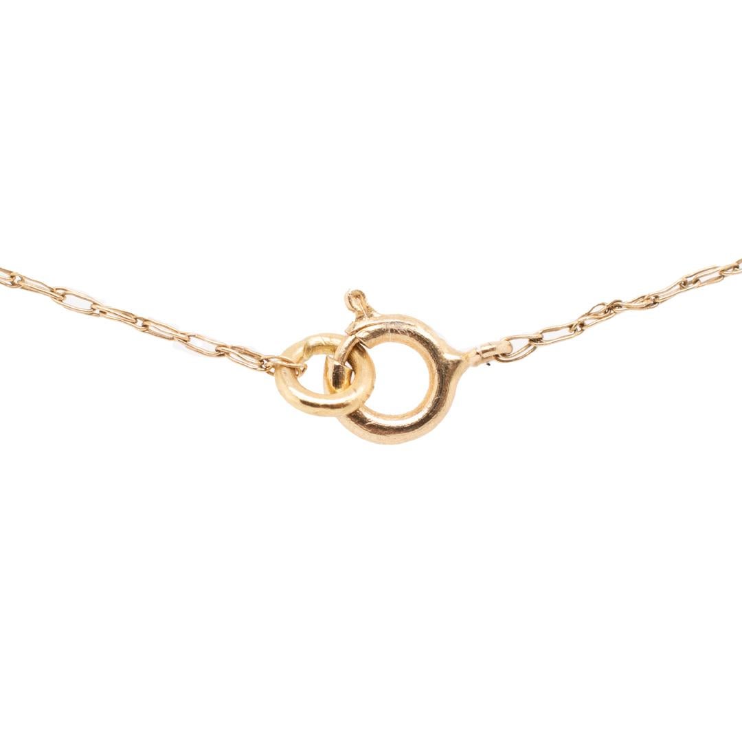 14 Karat Gelbgold Diamant-Kreuz-Halskette im Zustand „Hervorragend“ im Angebot in Houston, TX