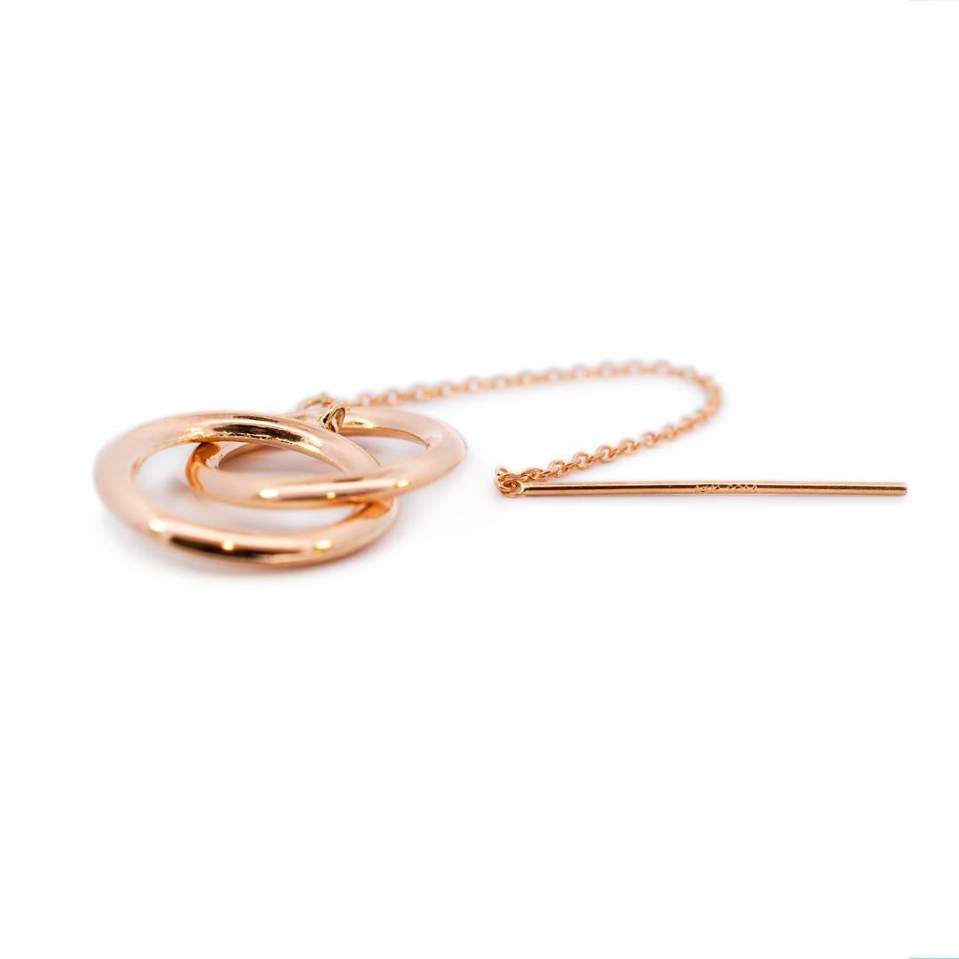 Ladies 14k Gelbgold Drop Hoop Dangle Earrings im Zustand „Hervorragend“ in Houston, TX
