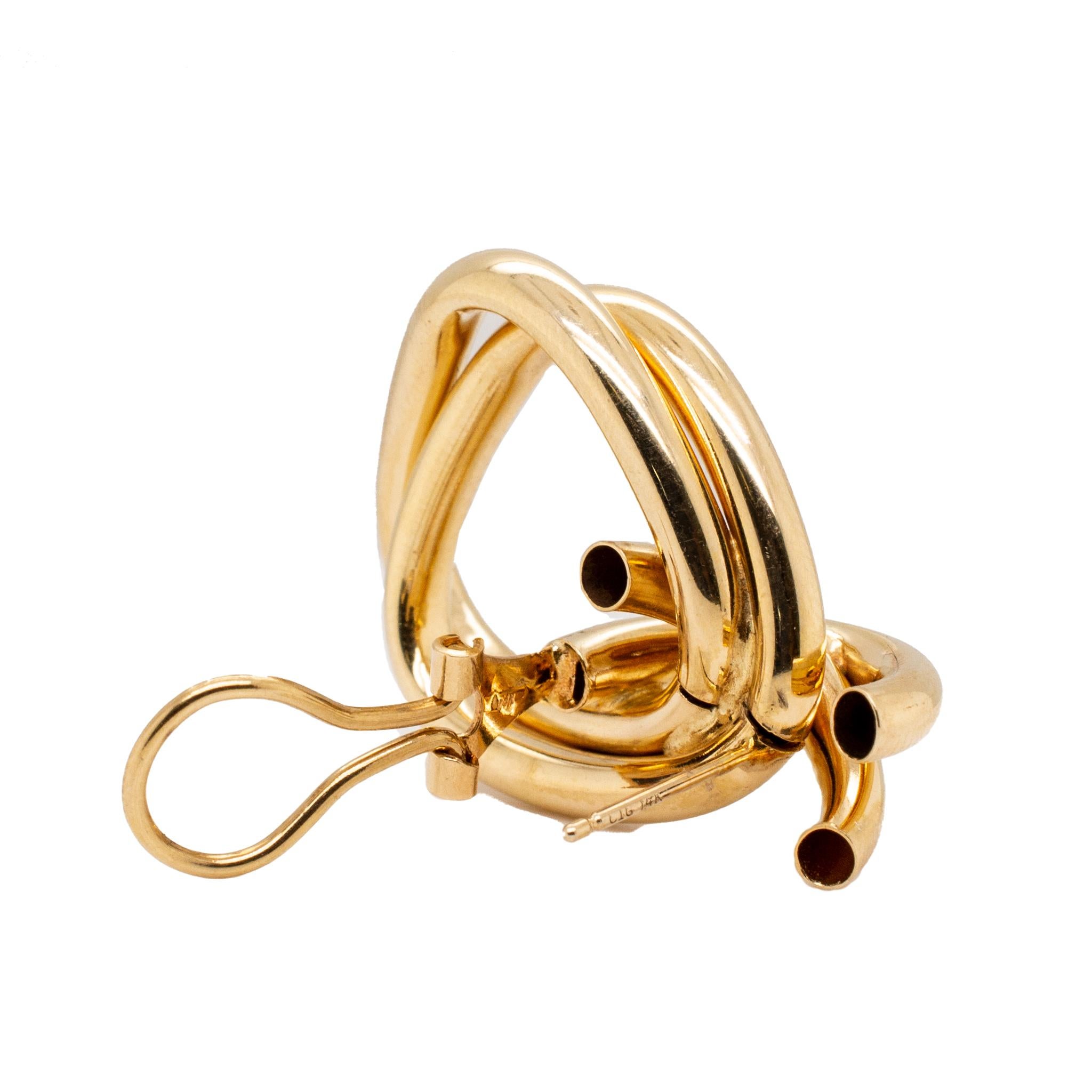 Damen 14K Gelbgold Ohrringe im Zustand „Hervorragend“ in Houston, TX