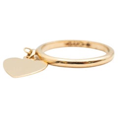 Ladies 14K Yellow Gold Heart Charm Band