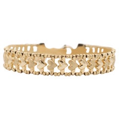 Damen 14K Gelbgold Herz Link-Armband