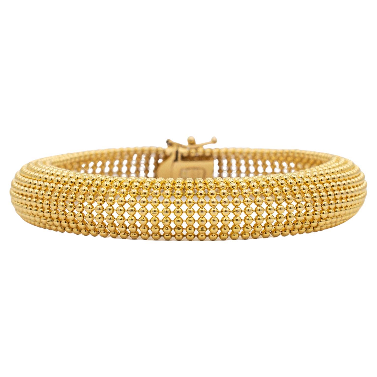 Ladies 14K Yellow Gold Mesh Link Bracelet For Sale