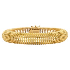 14K Gelbgold Mesh Gliederarmband für Damen