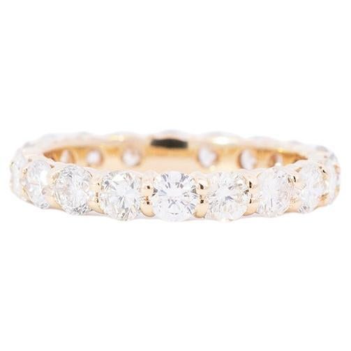 3 1/2 Carat Real Natural Round Diamond Full Eternity Band Ring in 14k ...