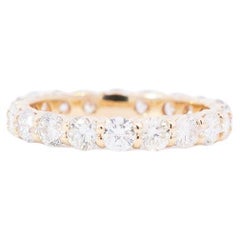 Ladies 14k Yellow Gold Natural Round Diamond Full Eternity Wedding Ring