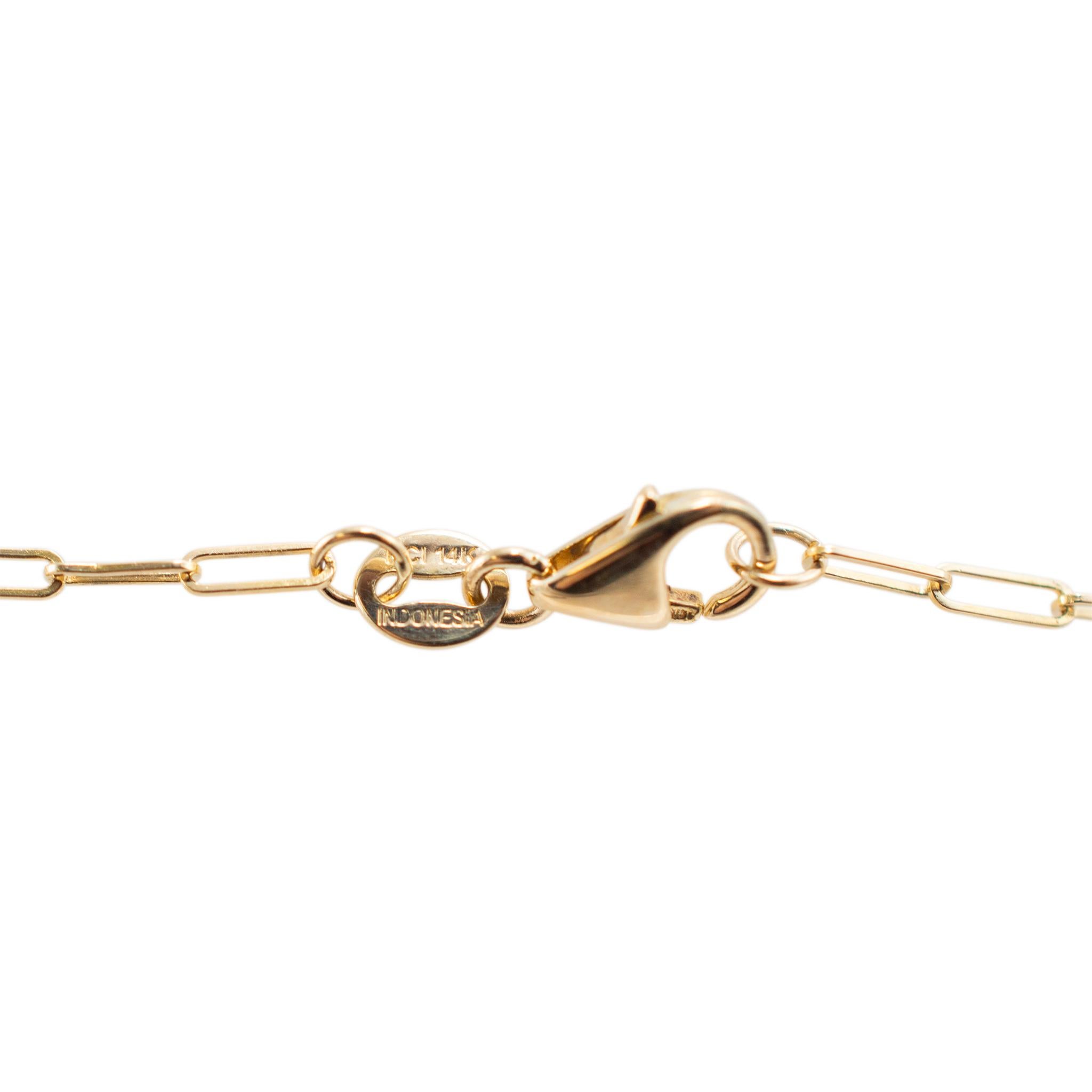 Damen 14K Gelbgold Oval Gliederpapier Clip Kette Halskette im Zustand „Hervorragend“ im Angebot in Houston, TX