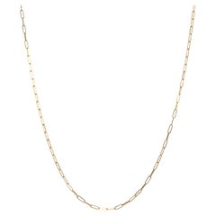 Damen 14K Gelbgold Oval Gliederpapier Clip Kette Halskette