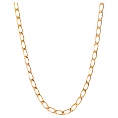 14K Yellow Gold Twisted Oval Cable Link Chain Necklace