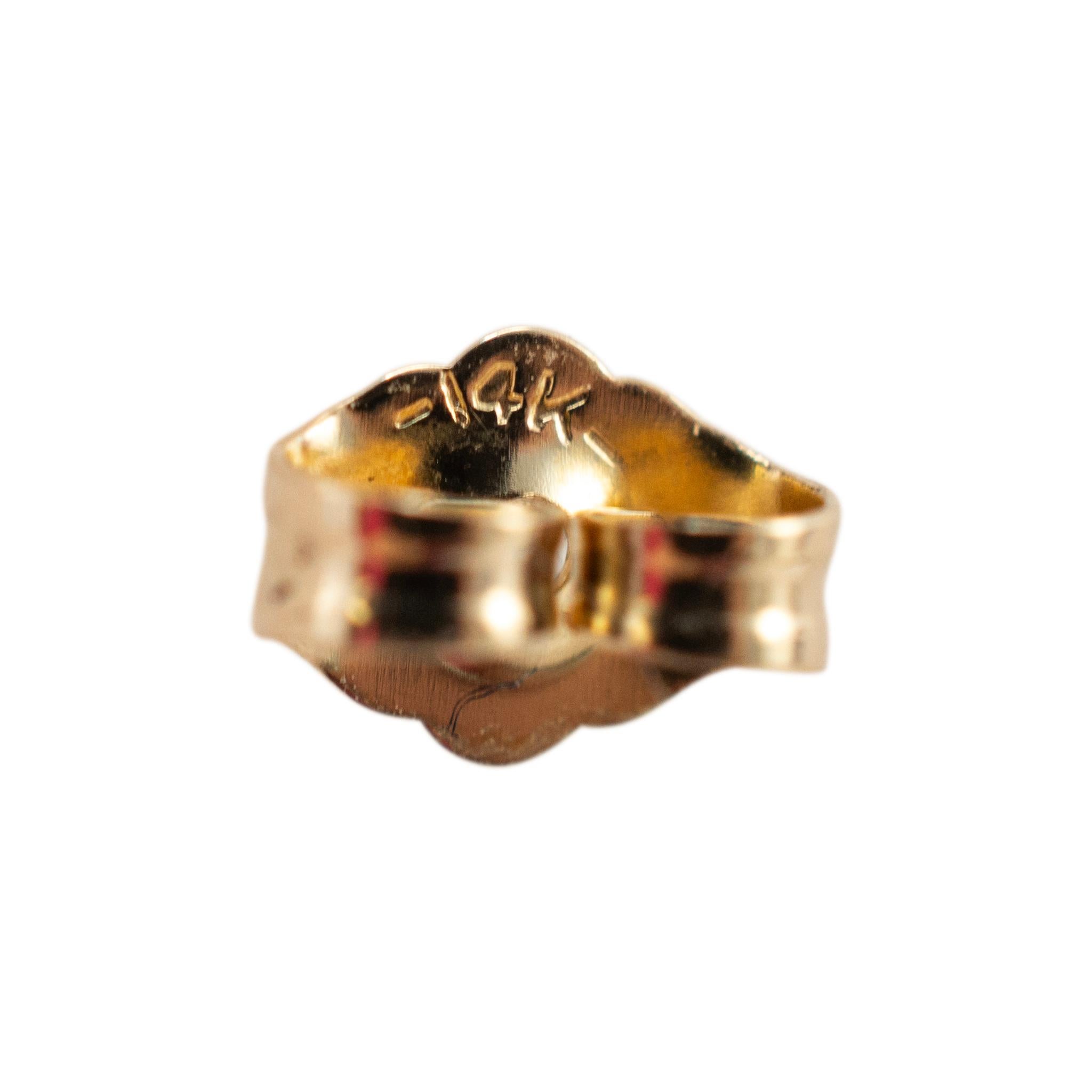 Donna Orecchini pendenti da donna in oro giallo 14K con rubino e diamante in vendita