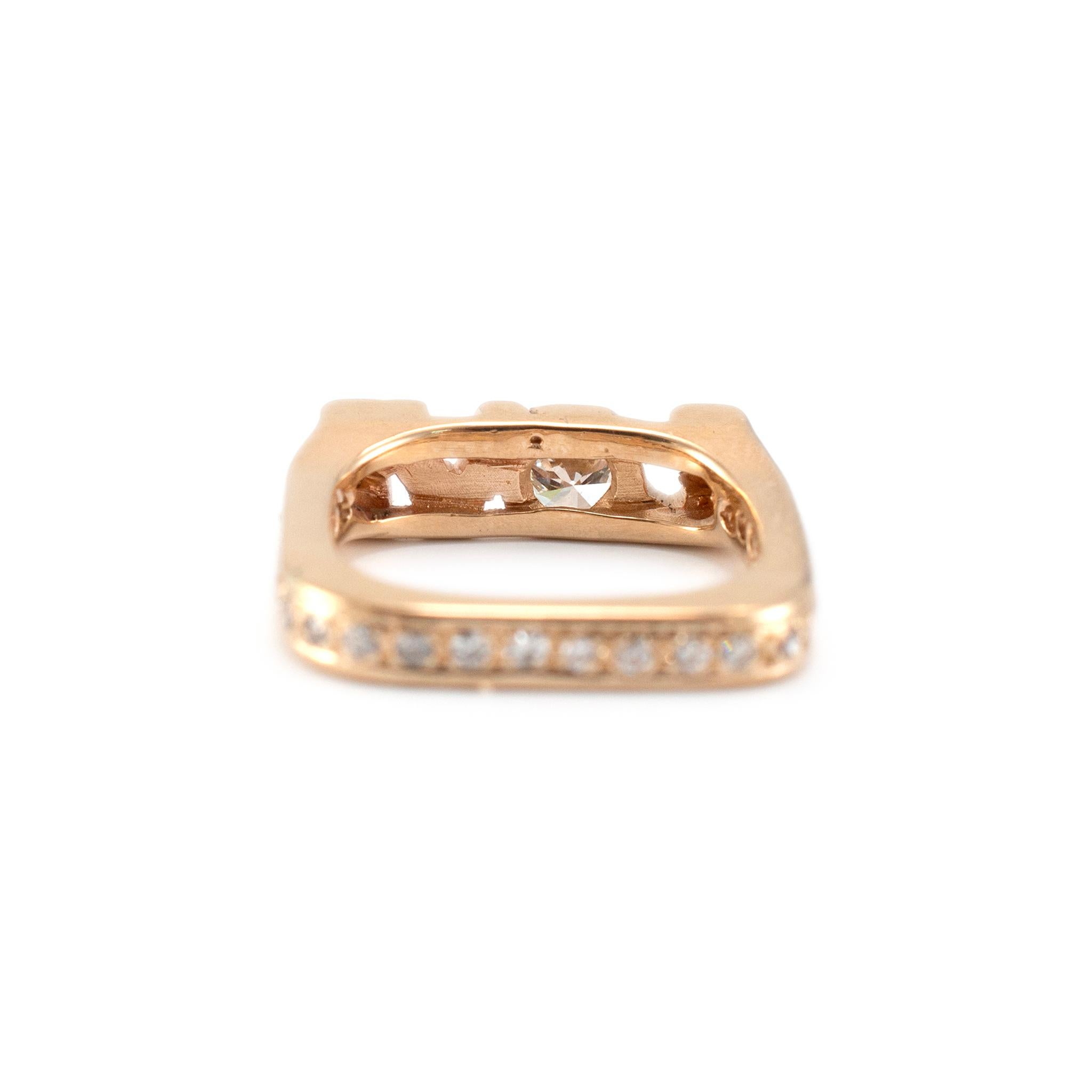 Damen 14k Gelbgold Quadratischer Eternity Diamant Love Band Ring 1