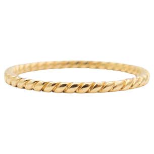 Ladies 14K Yellow Gold Twisted Rope Stackable Band Ring For Sale at 1stDibs