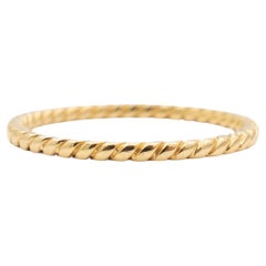 Damen 14K Gelbgold Twisted Rope Stapelbarer Ring