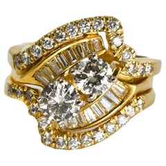 Damen 18 Karat Gelbgold Diamantring 2,80 Karat Gesamtgewicht Diamant