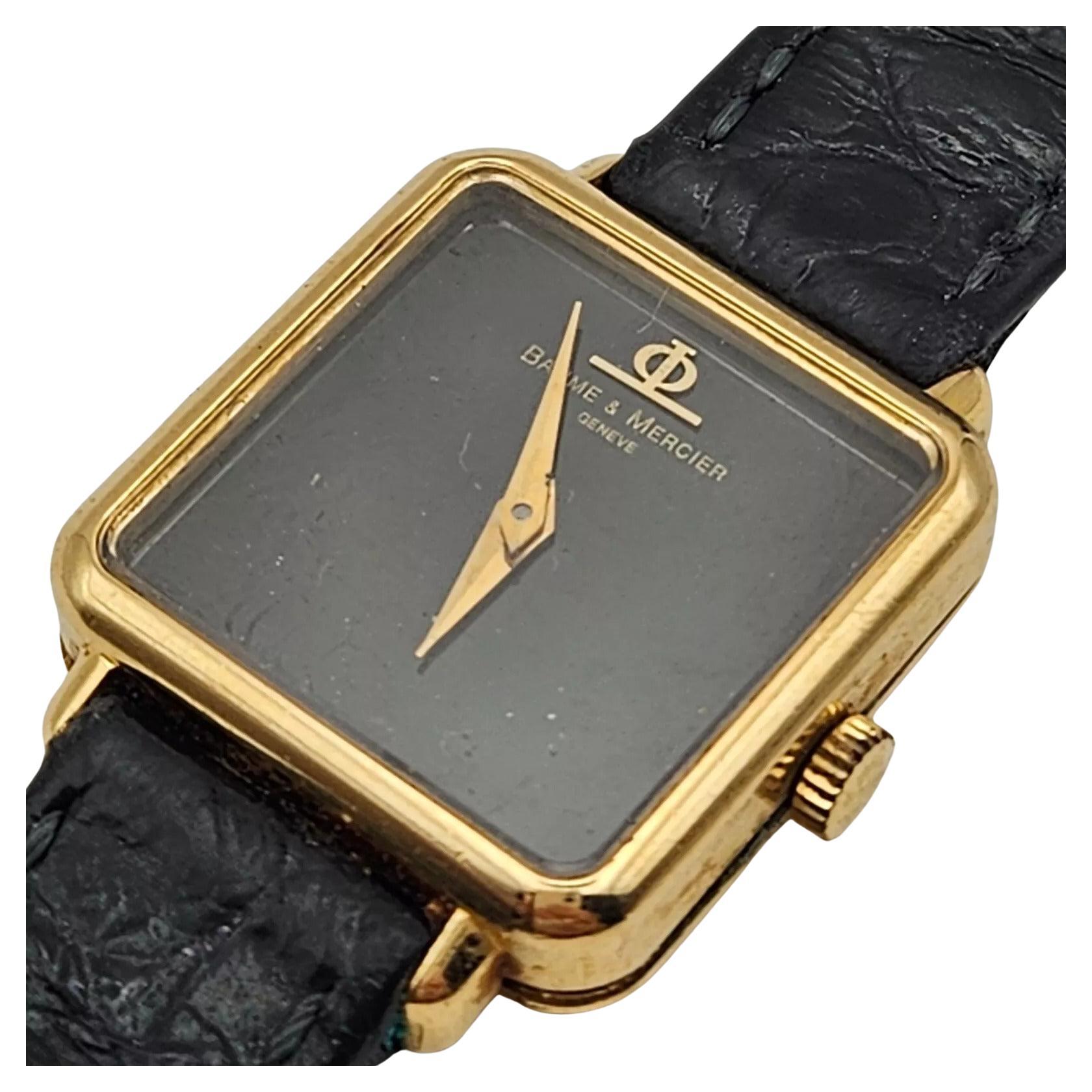 Ladies 18ct Wristwatch by Baume & Mercier Black Onyx Dial