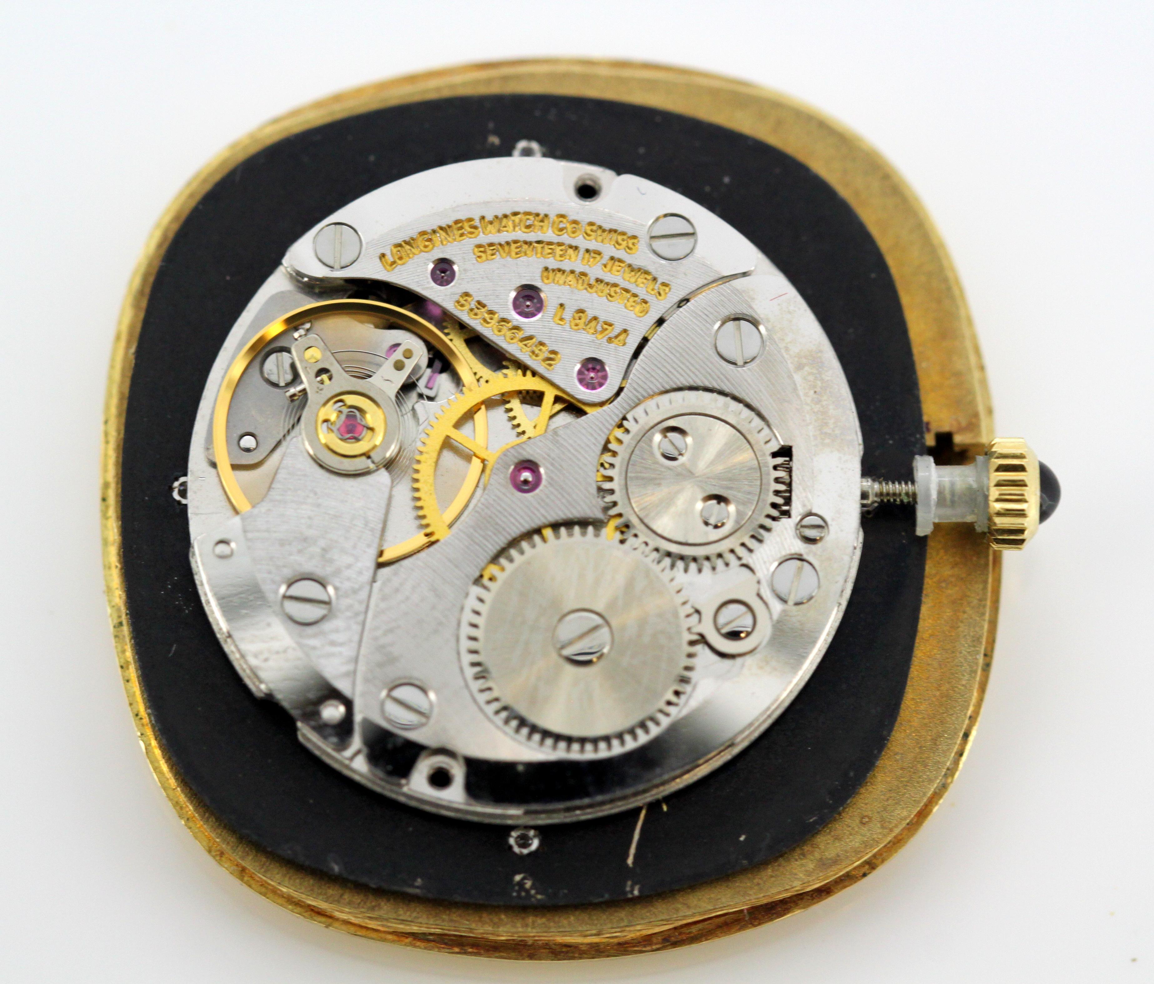 Ladies 18k gold and black dial Longines wristwatch, set with diamond hour marker 3