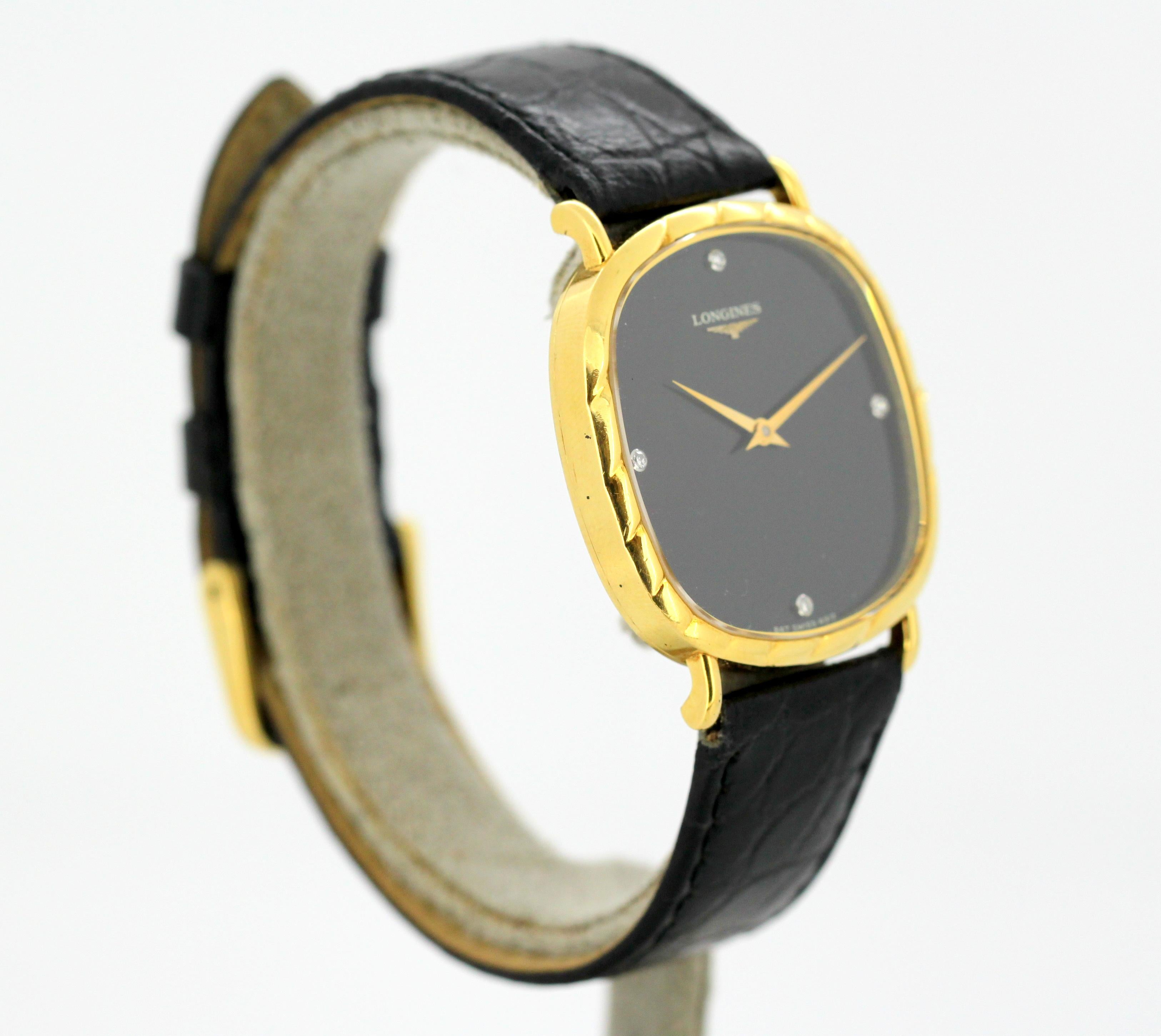 longines 18k gold watch with diamonds