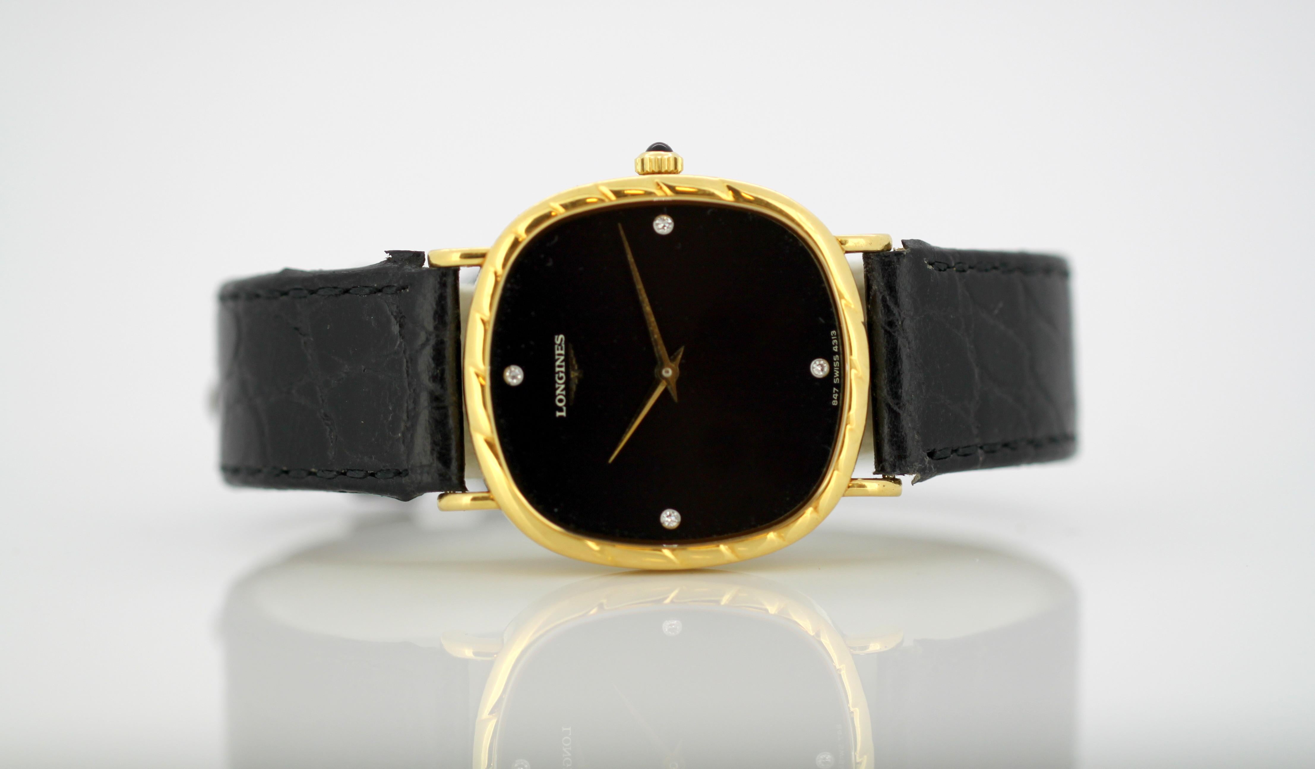 longines black and gold watch