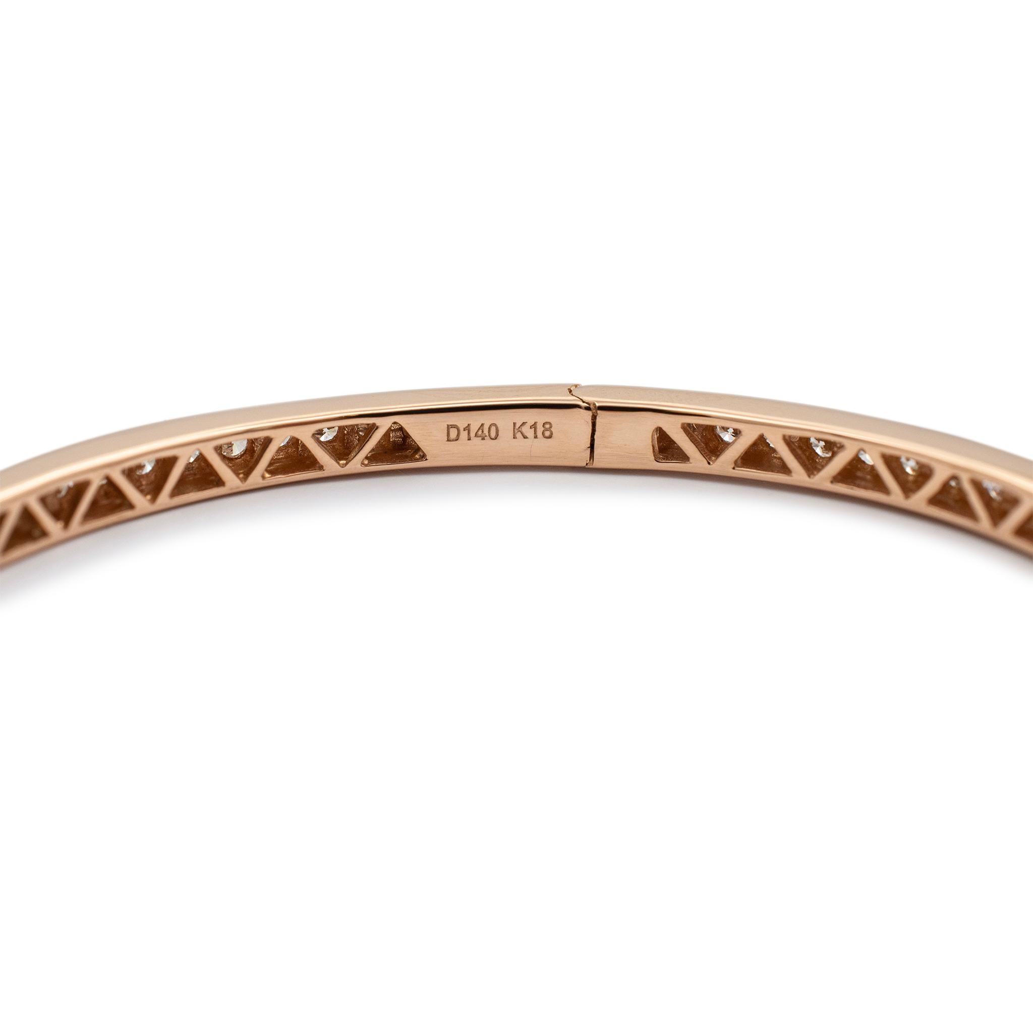 Damen-Armreif aus 18 Karat Roségold mit Voll-Eternity-Pavé-Diamant im Zustand „Hervorragend“ in Houston, TX