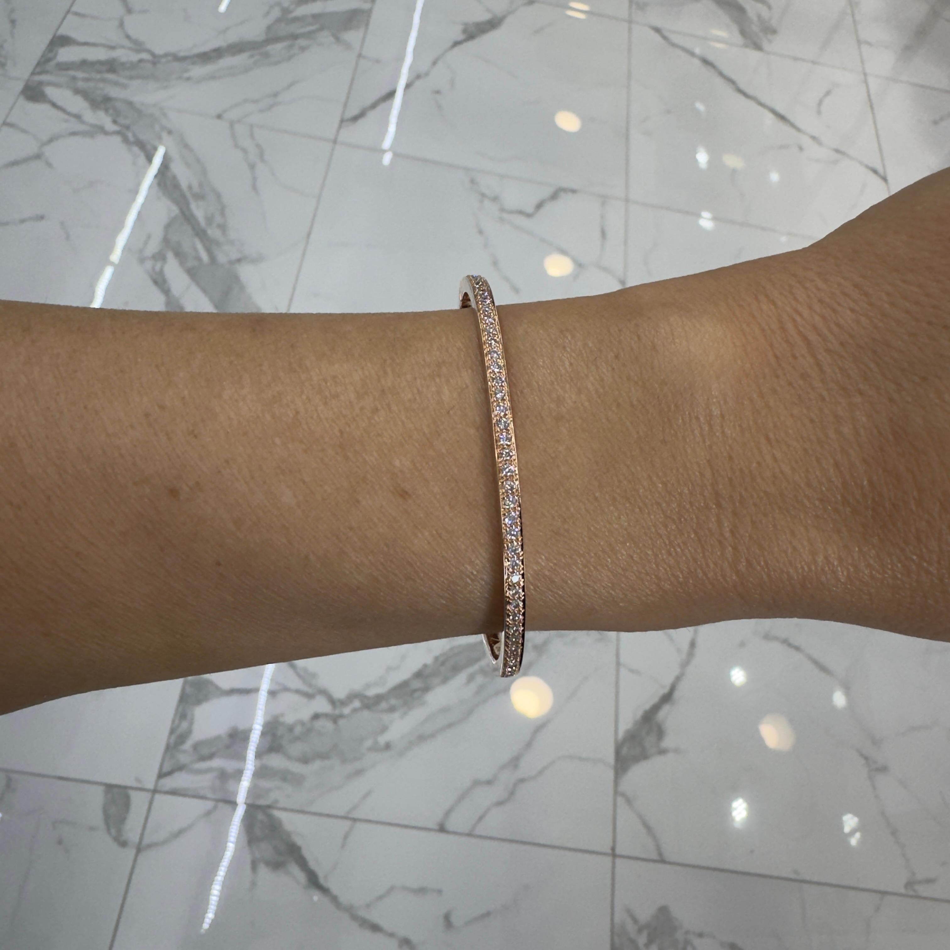 Damen-Armreif aus 18 Karat Roségold mit Voll-Eternity-Pavé-Diamant 1
