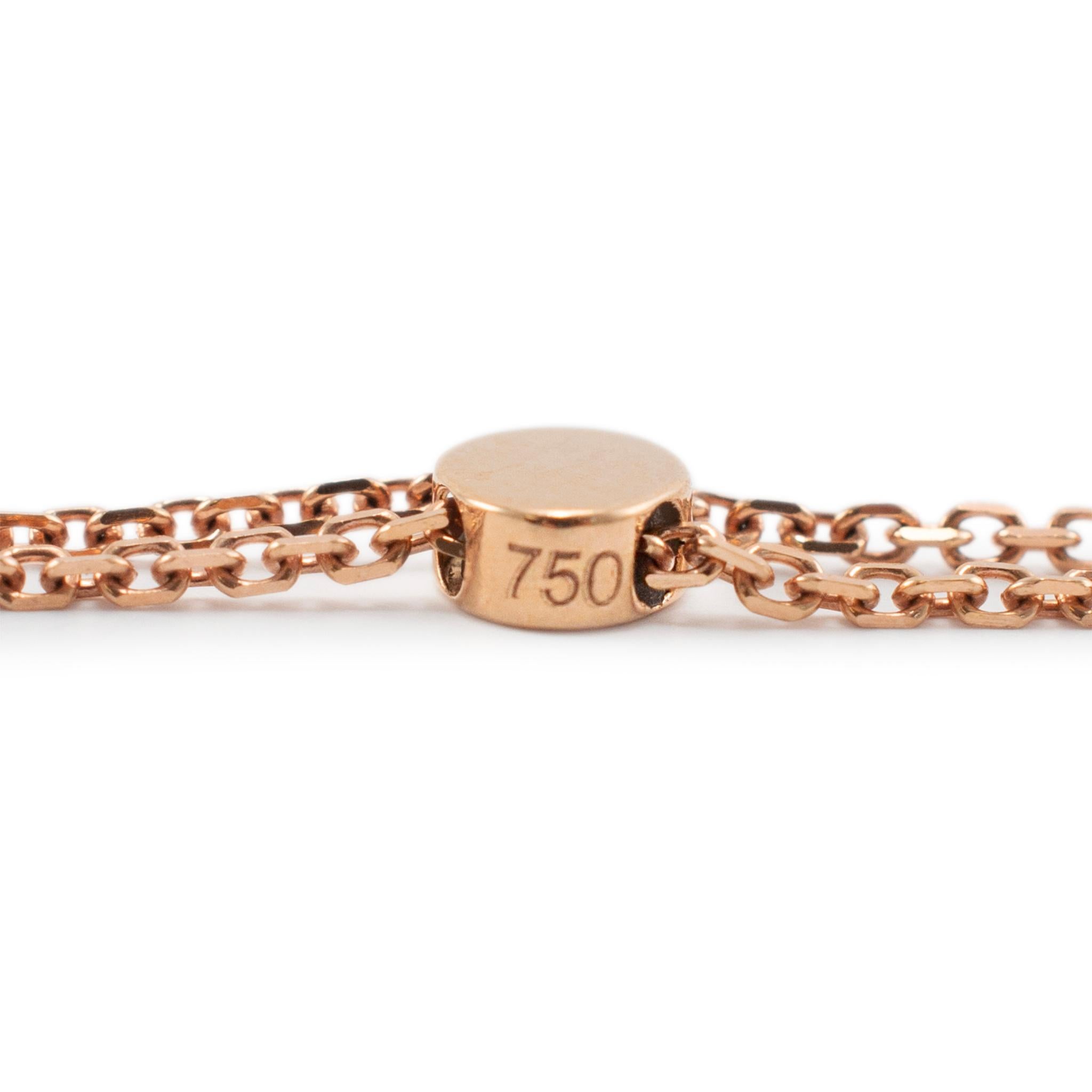 Ladies 18K Rose Gold Triangle Pave Diamond Verstellbares Bolo Link Armbänder im Zustand „Hervorragend“ in Houston, TX