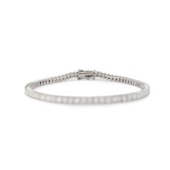 Ladies 18K White Gold 5.84ct Princess Cut Diamond Tennis Bracelet