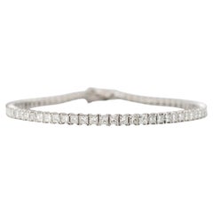 Ladies 18K White Gold 5.84ct Princess Cut Diamond Tennis Bracelet