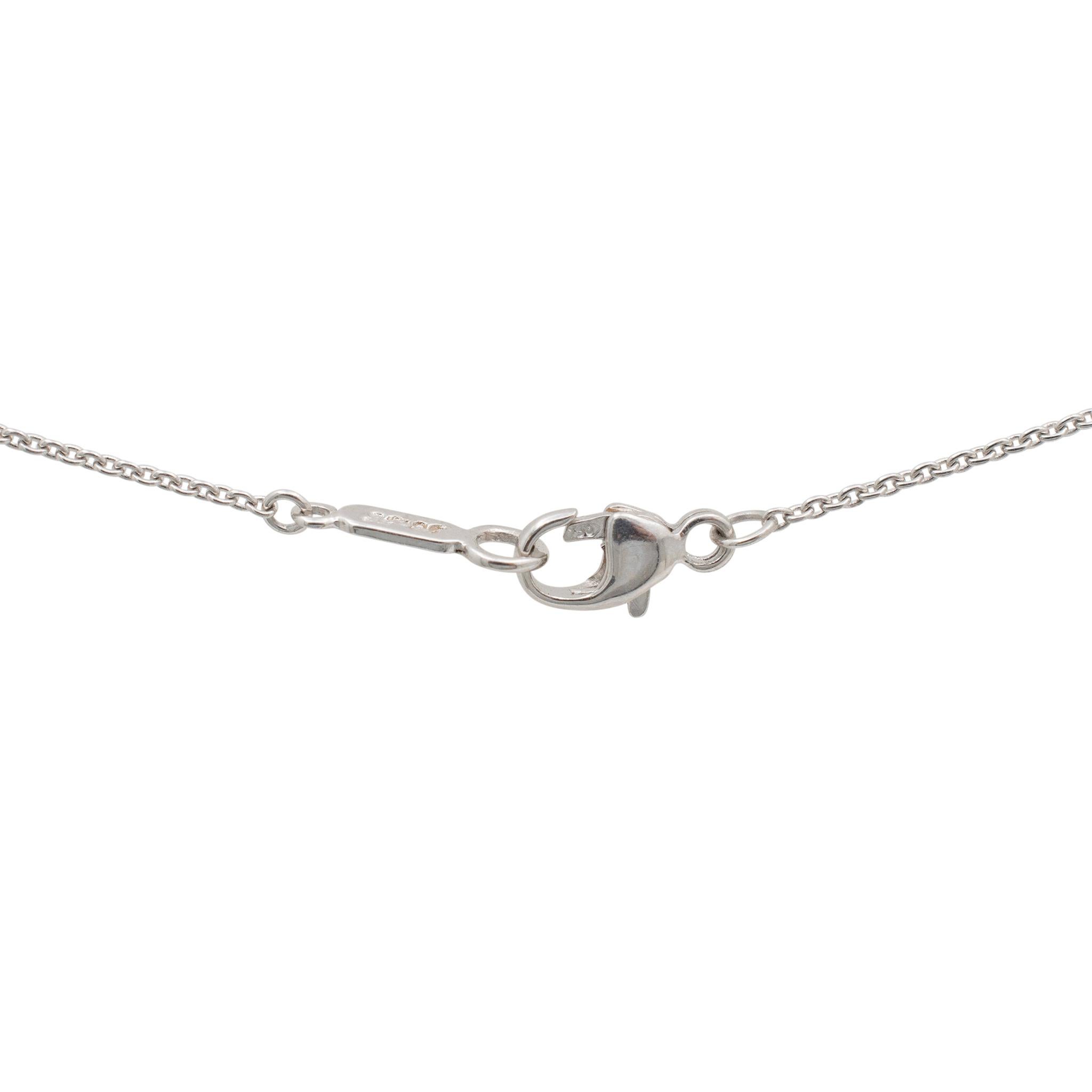 Brilliant Cut Ladies 18k White Gold Cluster Diamond Seahorse Pendant Necklace For Sale