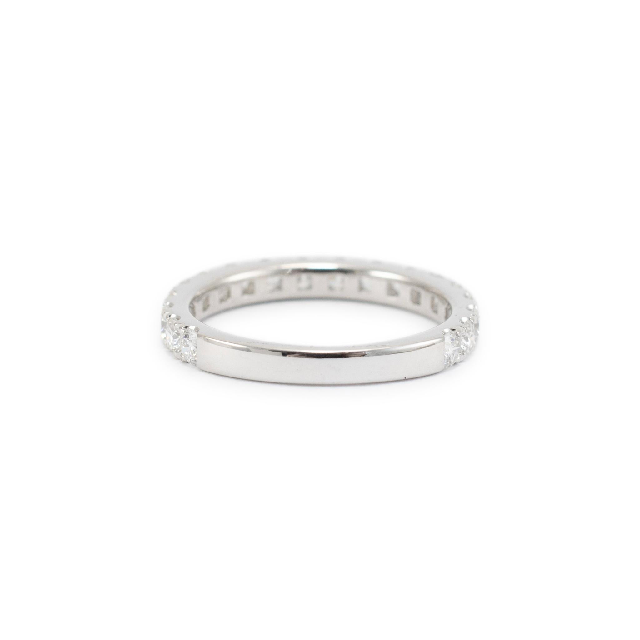 Women's Ladies 18K White Gold Half Eternity Diamond Wedding Band