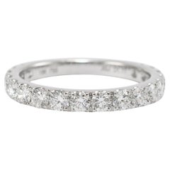 Ladies 18K White Gold Half Eternity Diamond Wedding Band