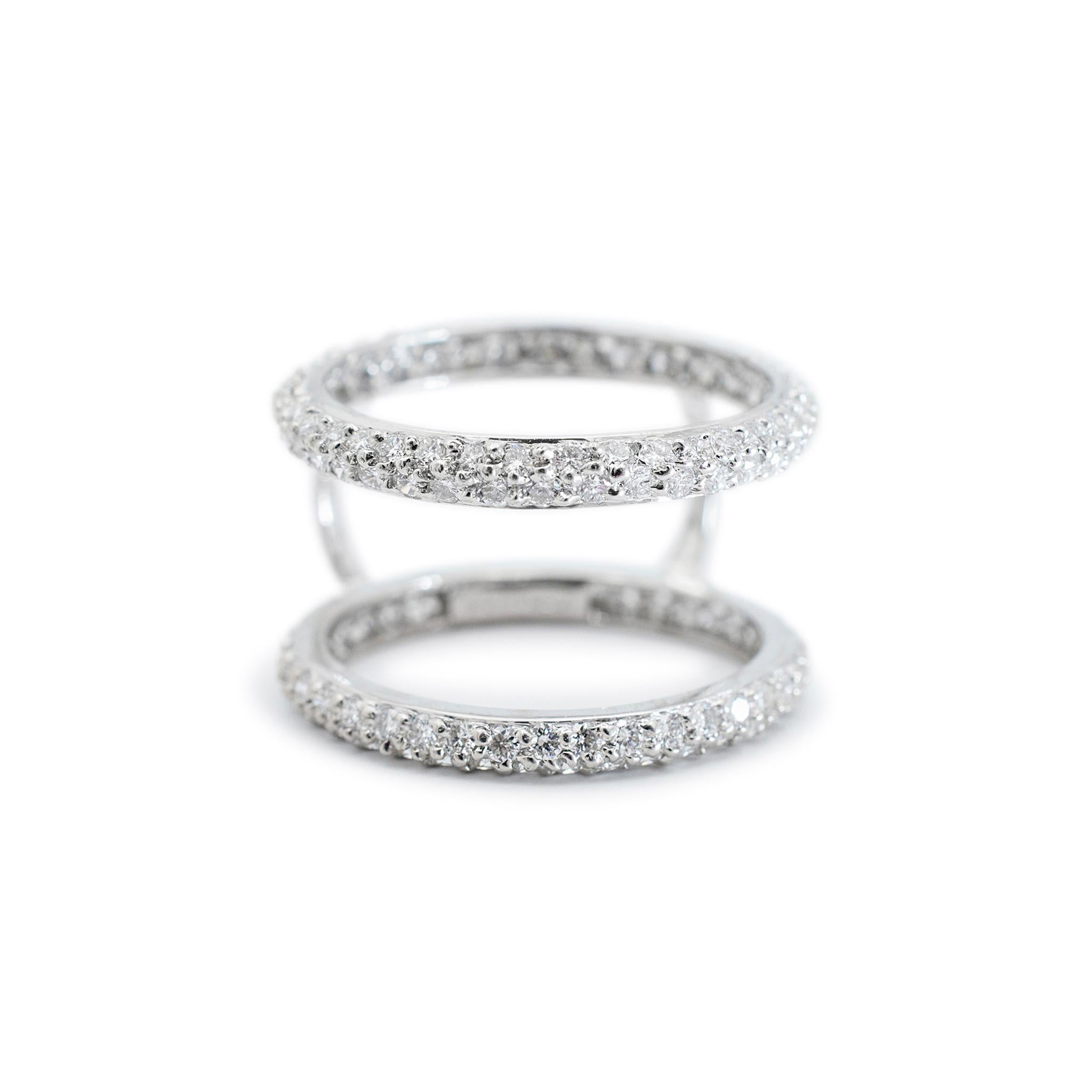 Damen 18 Karat Weißgold Jadeit Cluster Jacke Diamant Cocktail-Ring 1