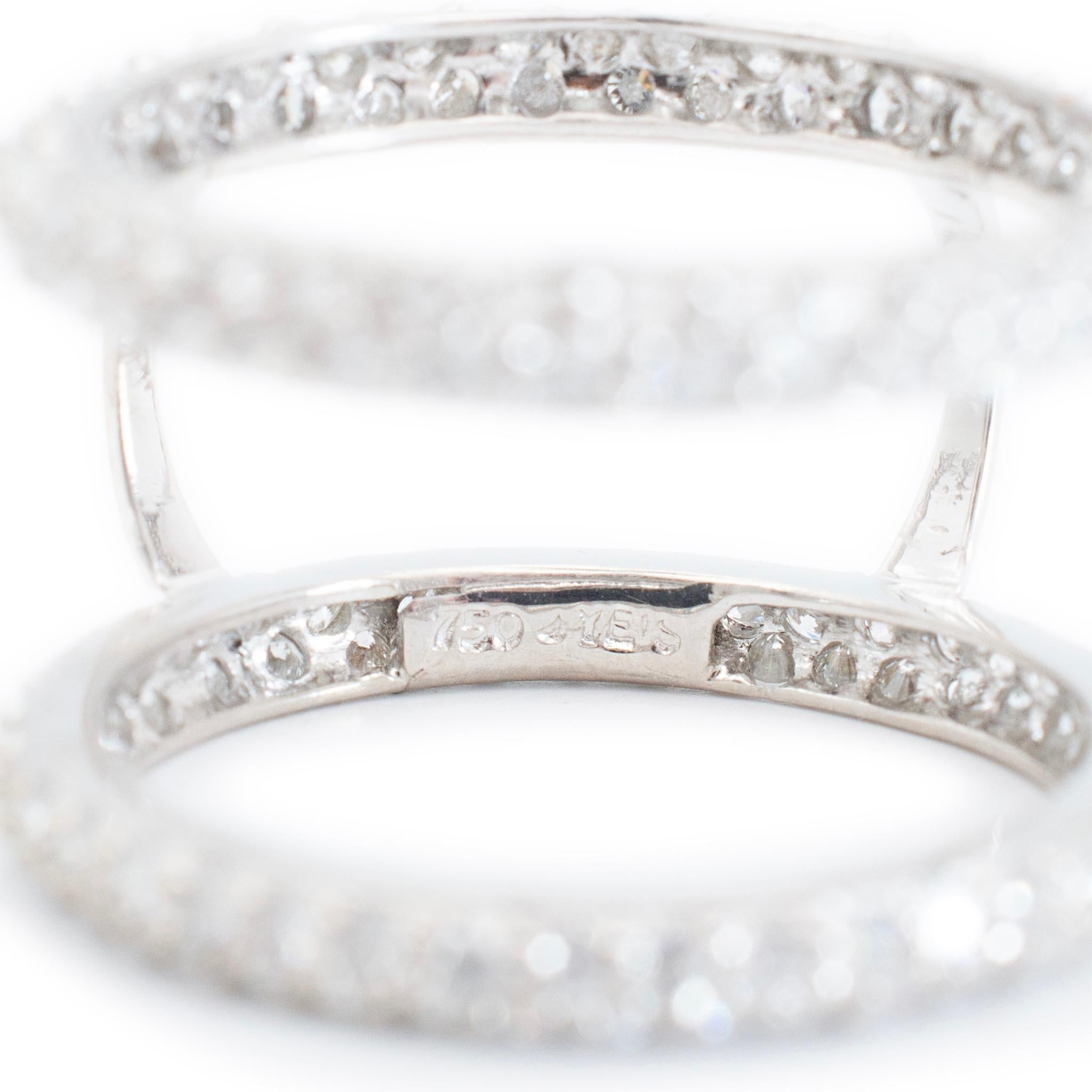 Damen 18 Karat Weißgold Jadeit Cluster Jacke Diamant Cocktail-Ring 2