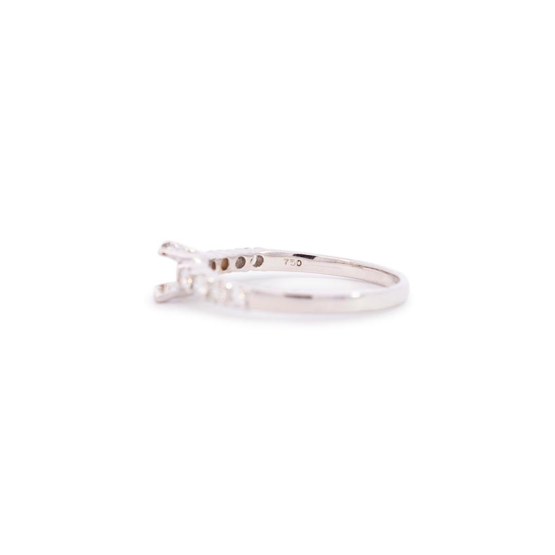 Women's Ladies 18k White Gold Semi Mount Diamond Engagement Ring