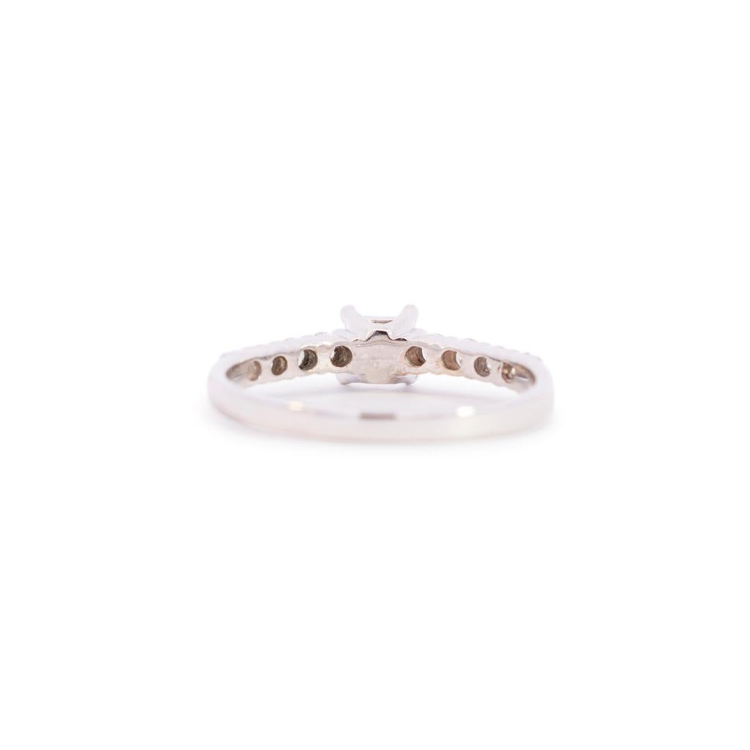 Ladies 18k White Gold Semi Mount Diamond Engagement Ring 1