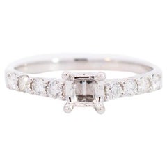 Ladies 18k White Gold Semi Mount Diamond Engagement Ring