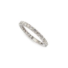 Ladies 18K White Gold U Prong Set 0.90ct Diamond Full Eternity Wedding Band Ring